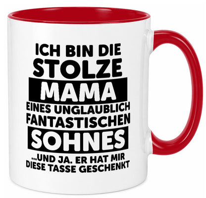 Stolze Mama | Fantastischer Sohn Beste Humor Familie Geschenkidee Tasse