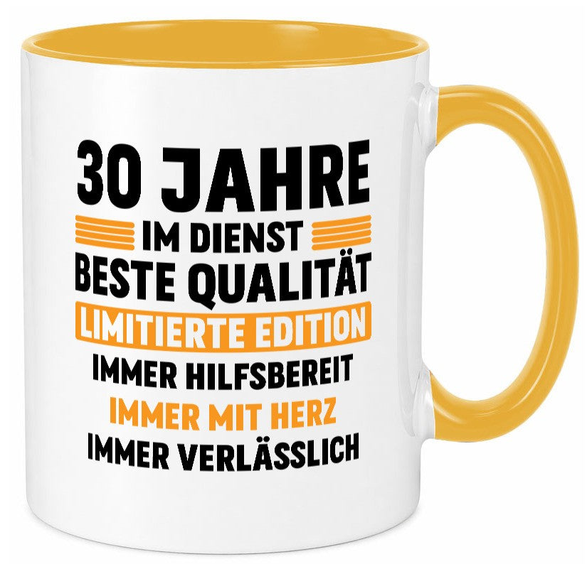 30 Jahre im Dienst | Jubiläum Arbeit v2 Geschenk Kollegen Büro lustiger Spruch Tasse