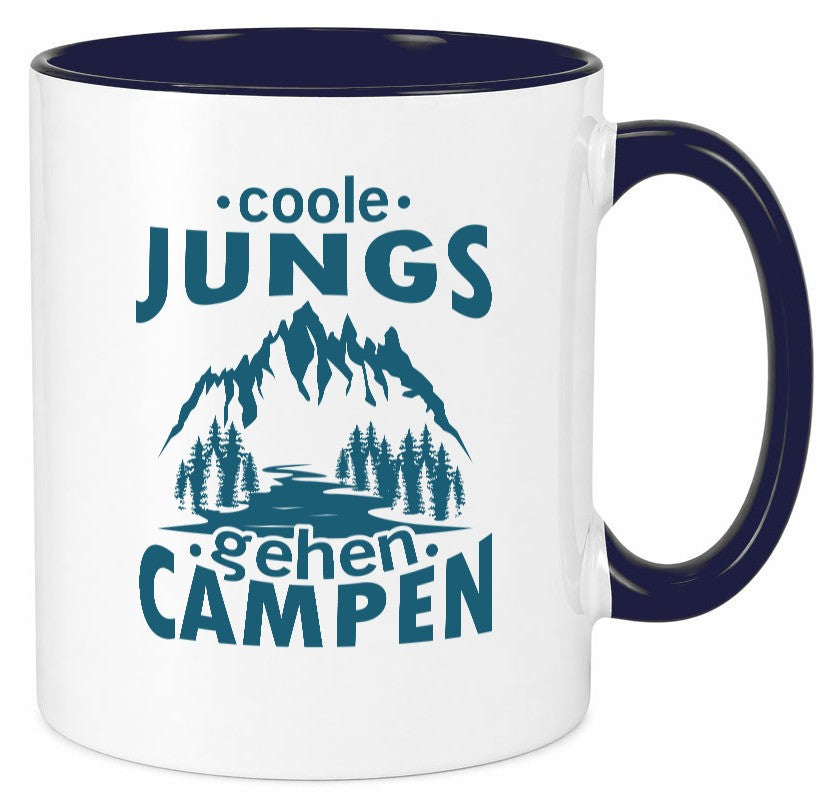 Coole Jungs gehen Campen | Berge See Geschenkidee Humor Tasse