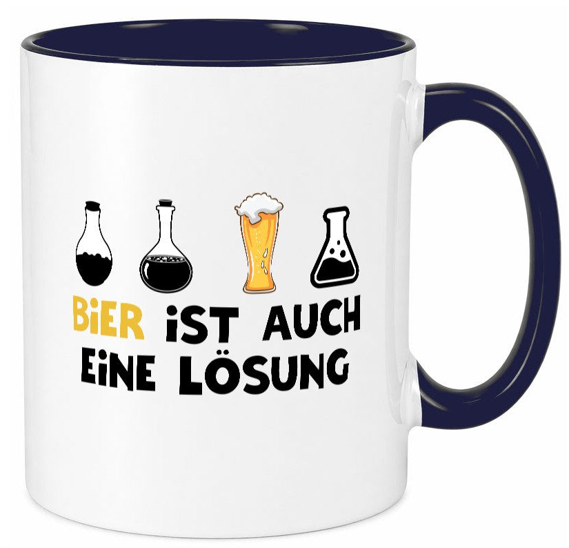 Bier ist auch eine Lösung | Bierliebhaber Biertrinker Geschenk Humor Tasse