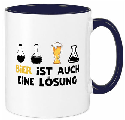 Bier ist auch eine Lösung | Bierliebhaber Biertrinker Geschenk Humor Tasse