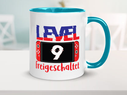 Level 9 Freigeschaltet | 9. Geburtstag Zocker Gamer Humor Geschenkidee Tasse