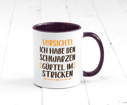 Schwarzen Gürtel im Stricken | Stricknadel lustiger Spruch Geschenk Humor