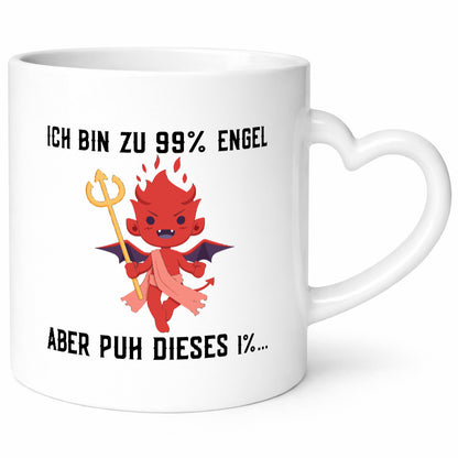 Zu 99% Engel | frecher Teufel mit Flügel lustiger Spruch Geschenkidee Humor