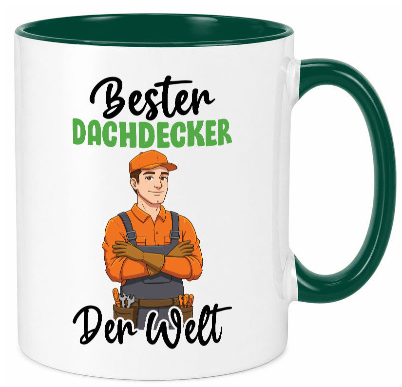 Bester Dachdecker | Dachbau Hausbau v2 lustiger Spruch Geschenk Humor Tasse