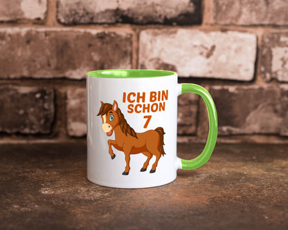 7. Geburtstag | Ich bin schon 7 Pferde Pony Humor Geschenkidee Tasse