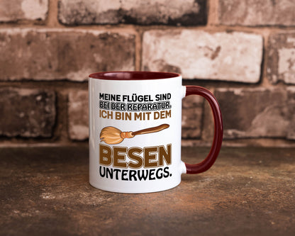 Flügel Reperatur lustig Humor Geschenkidee Geschenk Tasse
