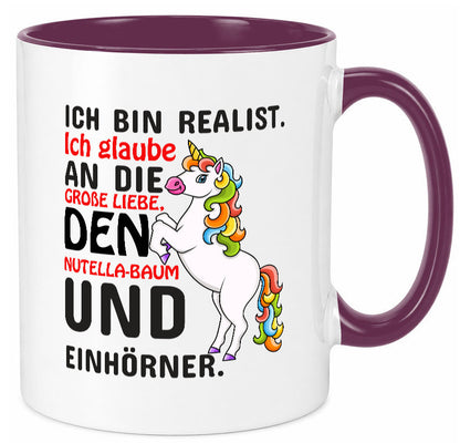 Ich bin Realist | Spruchtasse Einhorn Mädchen lustiger Spruch Geschenk Humor