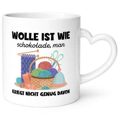 Wolle ist wie Schokolade | Häkeln Geschenkidee Humor Tasse