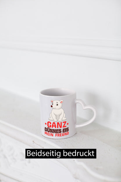 Ganz dünnes Eis | Spruch Tasse lustiger Eisbär Geschenk Humor Geschenkidee
