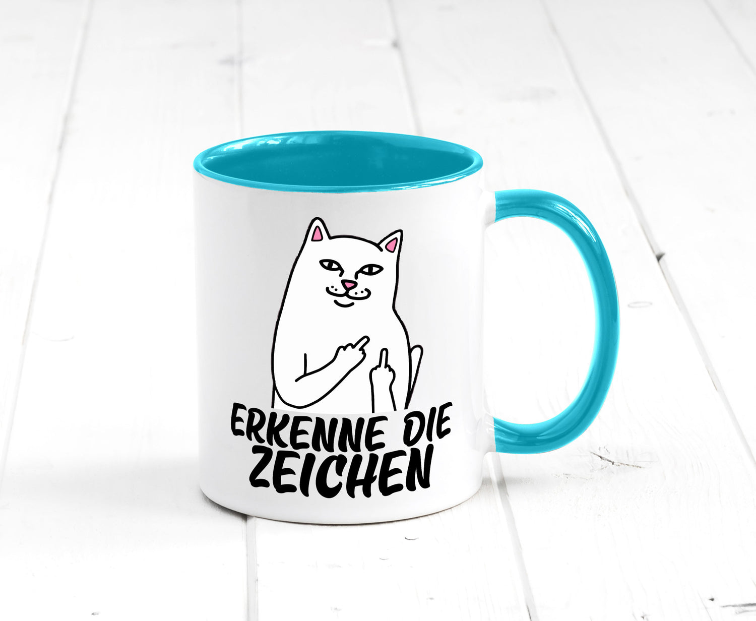 Erkenne die Zeichen | Katze Schatten Mittelfinger Geschenk Tierliebhaber Humor