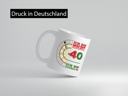 Ich bin nicht 40 double 80 | Dart spieler Geschenkidee Humor Tasse