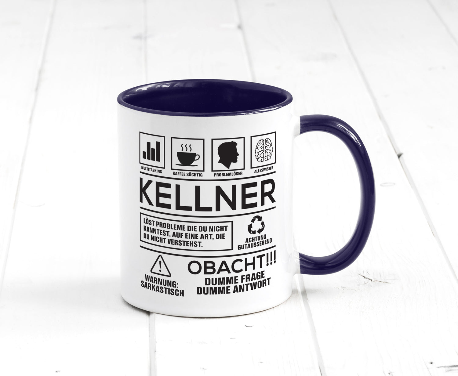 Achtung Probleme Kellner | kellnern Bedienung lustiger Spruch Geschenk Humor