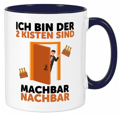2 Kisten Bier | witziger Spruch Nachbar Einweihung Humor Geschenkidee Tasse