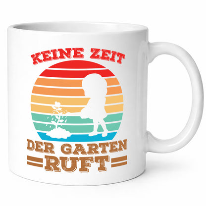 Keine Zeit, Garten ruft | Regenbogen Gießkanne Pflanze Geschenkidee Humor Tasse