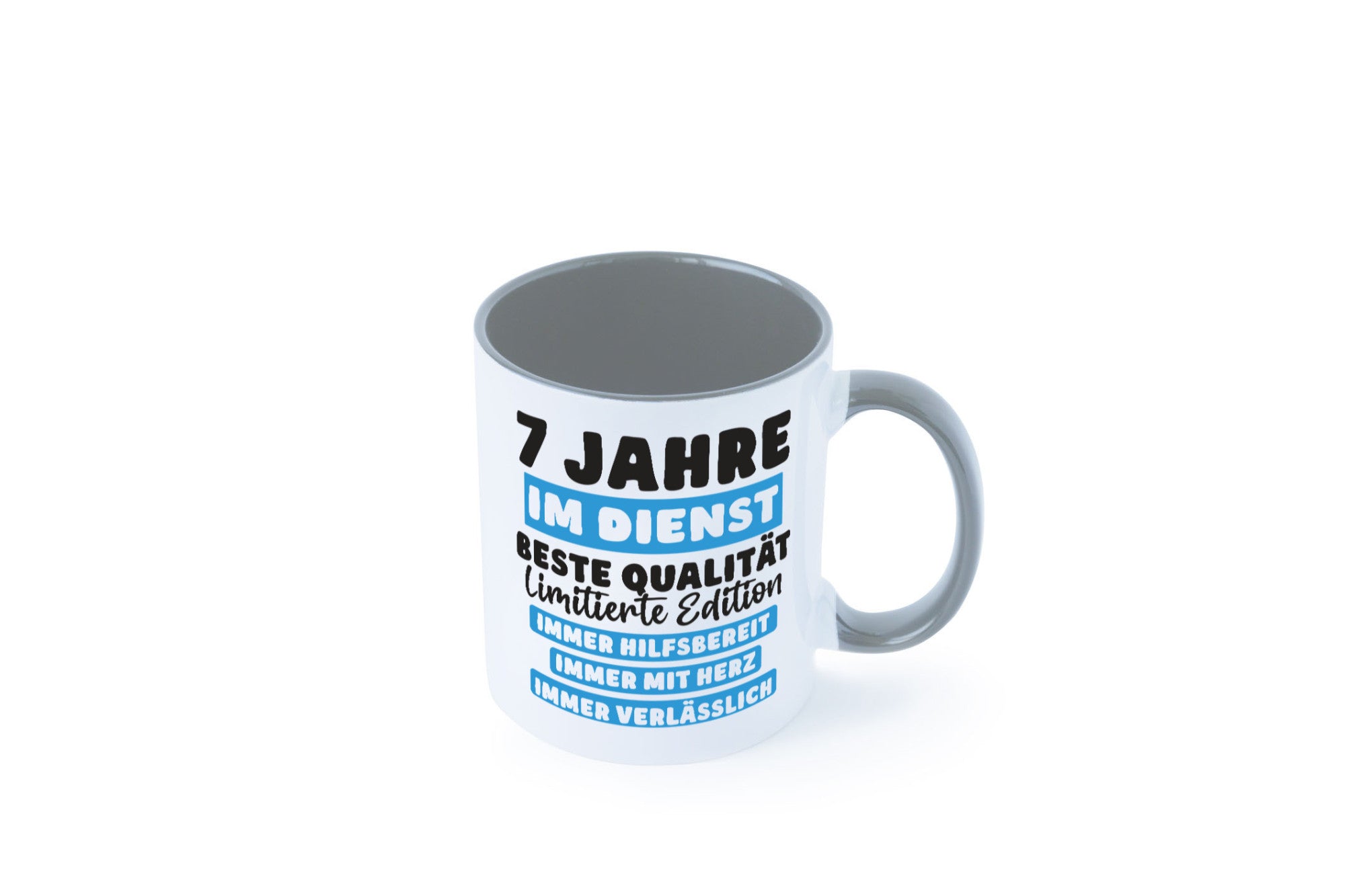 7 Jahre im Dienst | Jubiläum Arbeit v6 lustig Kollegen Büro Geschenk Tasse