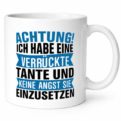 Ich habe eine verrückte Tante | Nichte Neffe Patentante Humor Geschenkidee Tasse
