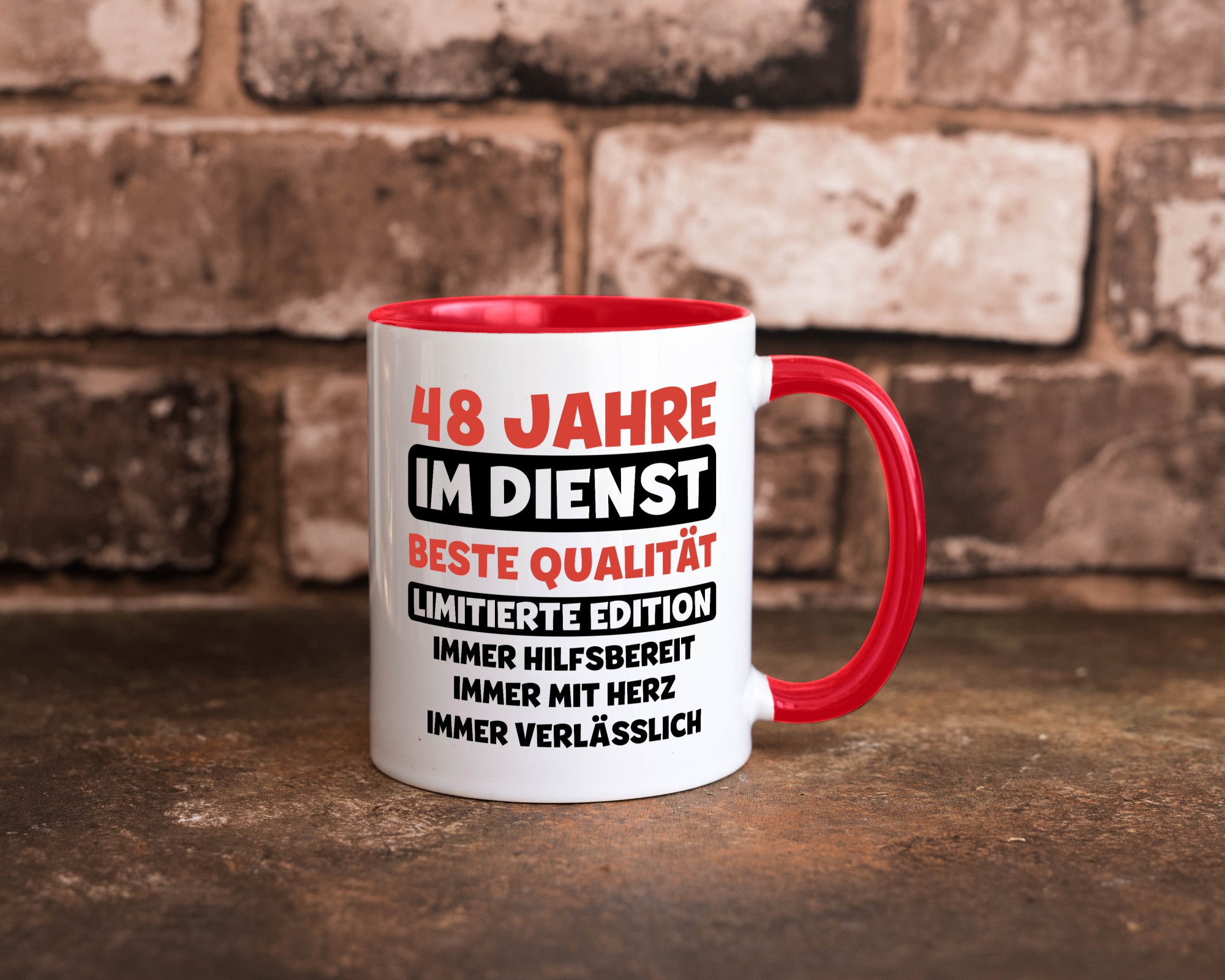 48 Jahre im Dienst | Jubiläum Arbeit v3 Humor Kollegen Büro Geschenkidee Tasse