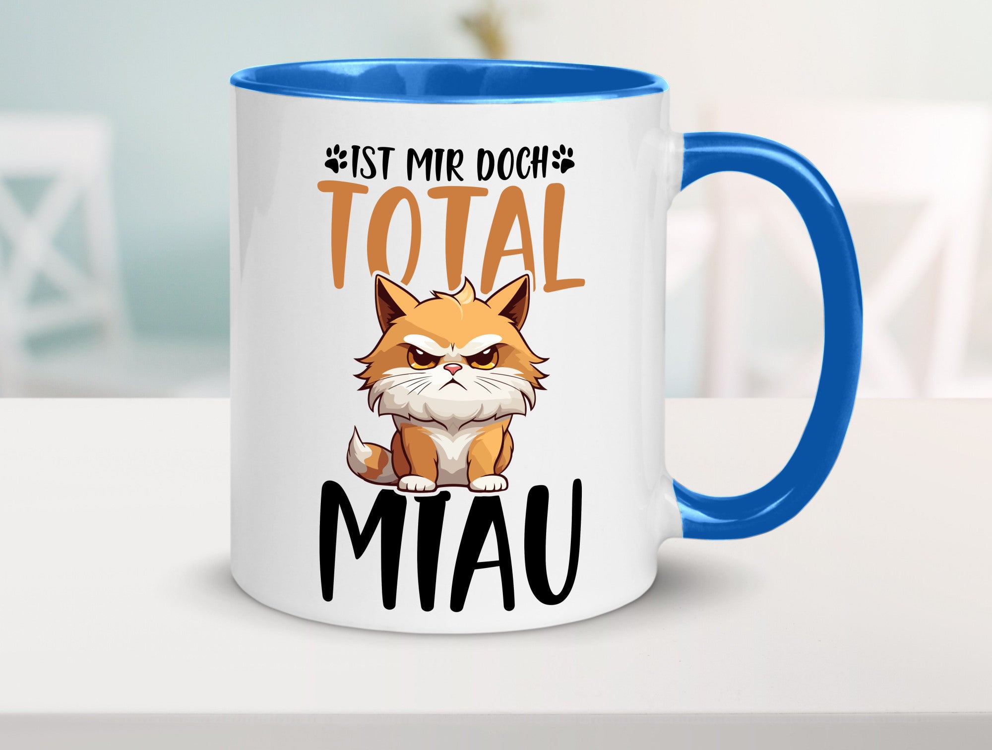 Ist mir doch total Miau | Katze Katzenliebhaber Geschenk Tierliebhaber Humor