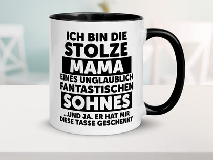 Stolze Mama | Fantastischer Sohn Beste Humor Familie Geschenkidee Tasse