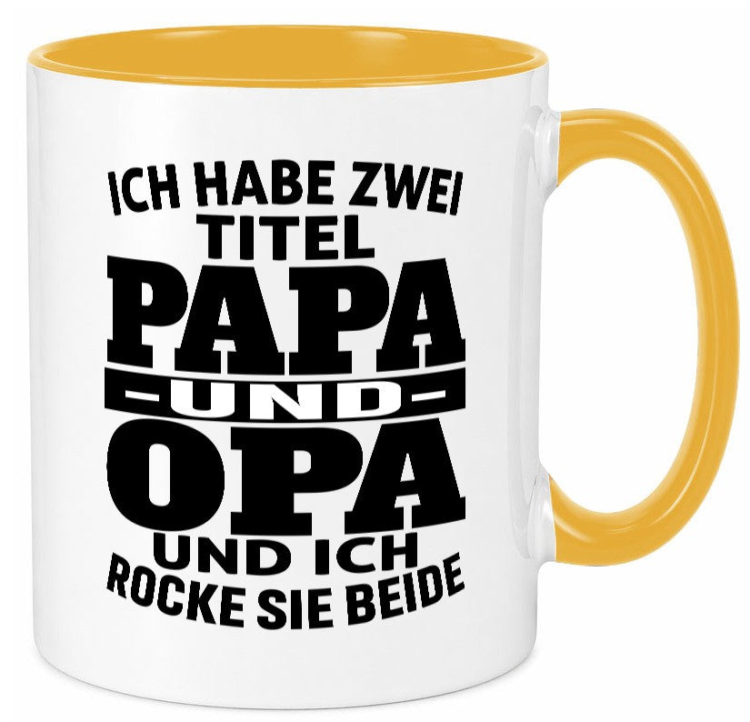 Ich habe zwei Titel Papa und Opa | Rock sie Großvater Humor Familie Tasse