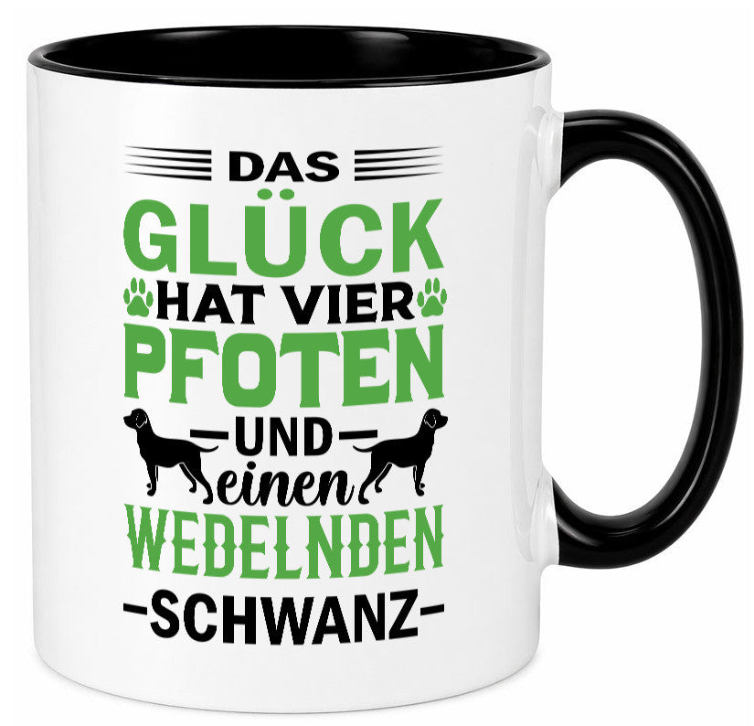 Das Glück hat 4 Pfoten | Hundeliebhaber Ich liebe Hunde Geschenk Tierliebhaber