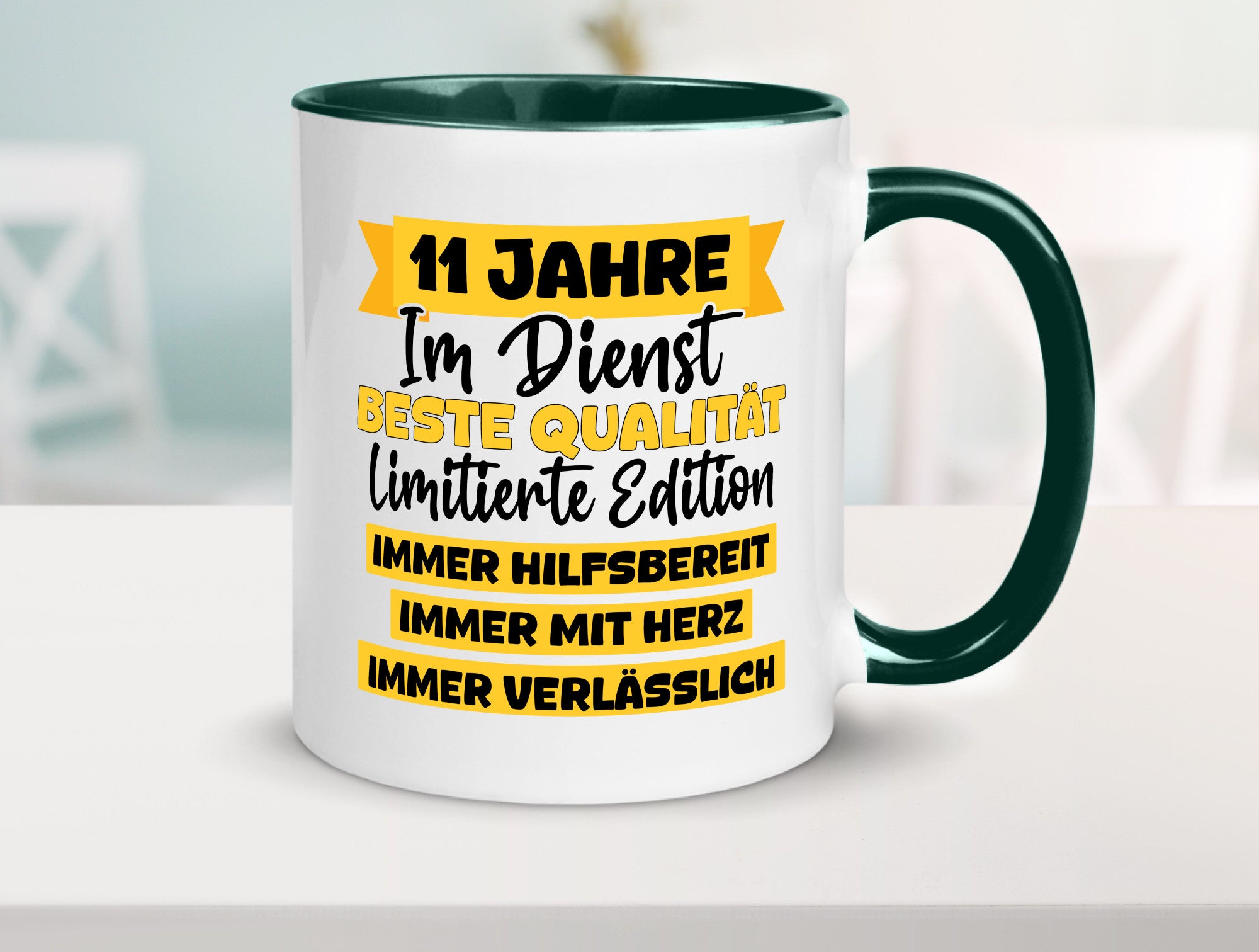 11 Jahre im Dienst | Jubiläum Arbeit v8 Humor Kollegen Büro Geschenkidee Tasse