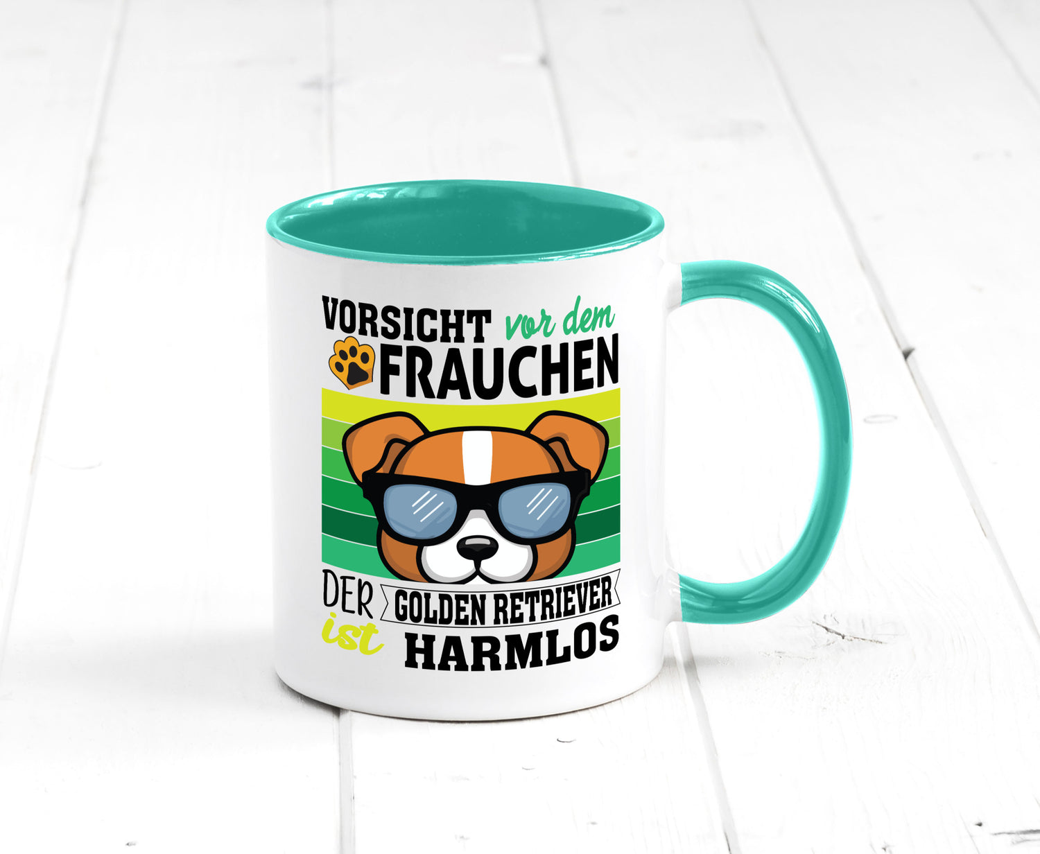 Vorsicht vor dem Frauchen Golden Retriever ist Harmlos lustiger Spruch Geschenk