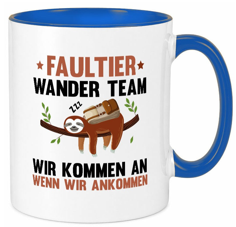 Faultier Wanderteam | Spruch Motiv Wandern lustig Tierliebhaber Humor Geschenk Tasse