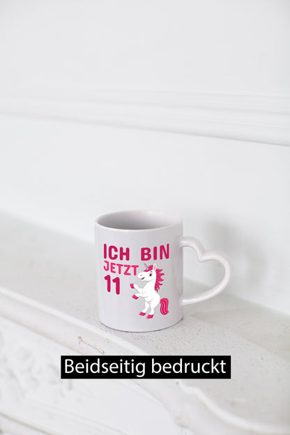 Ich bin jetzt 11 | Geburtstag Tasse Einhorn Mädchen Geschenk Geschenkidee
