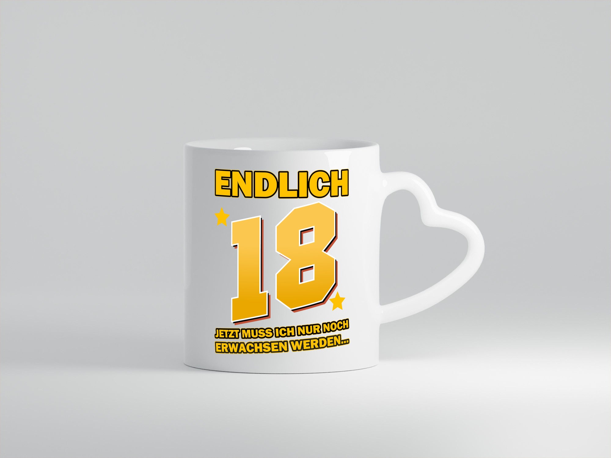 Endlich 18 | Geburtstag Tasse volljährig Erwachsen v2 Geschenkidee Humor