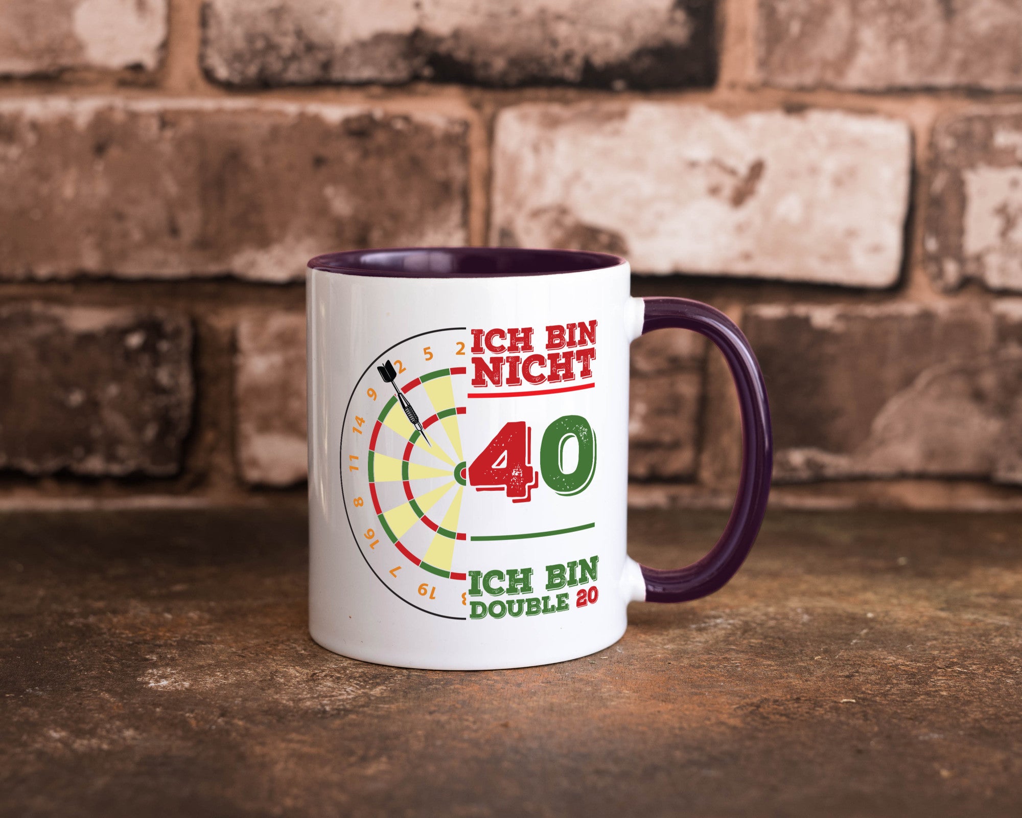 Ich bin nicht 40 double 80 | Dart spieler Geschenkidee Humor Tasse