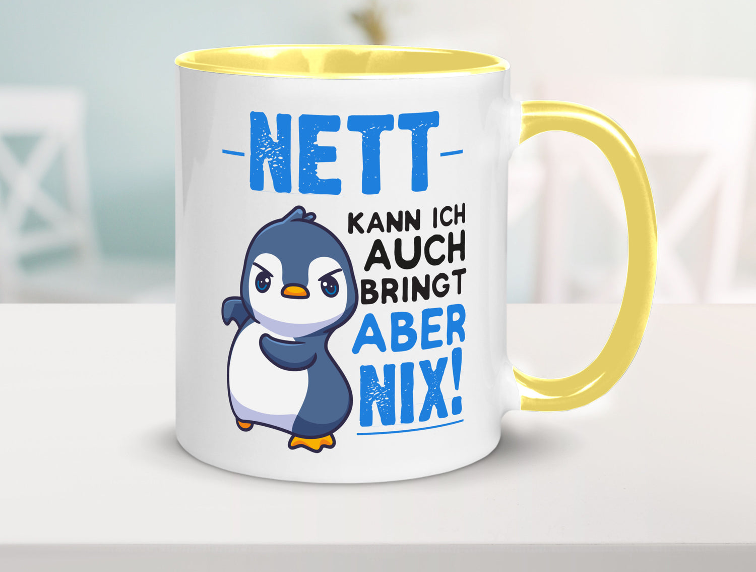 Nett kann ich auch | lustige Spruchtasse Pinguin Geschenk Humor Geschenkidee