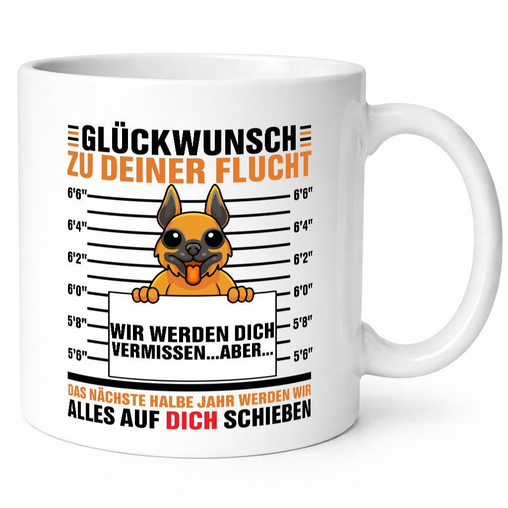 Glückwunsch zu deiner Flucht | Abschiedgeschenk Hund lustiger Spruch Geschenk