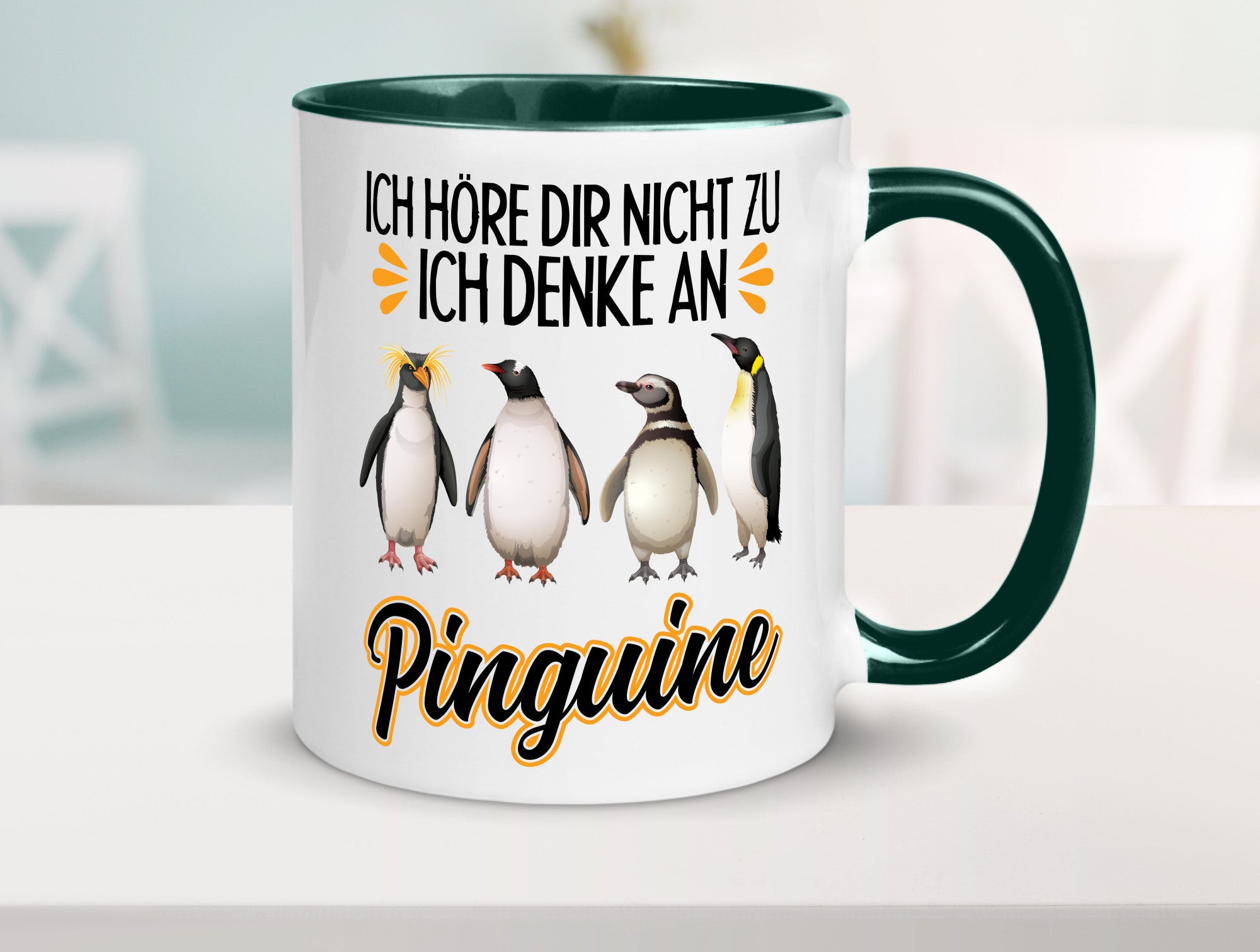 Ich denke an Pinguine Geschenkidee Humor Tasse