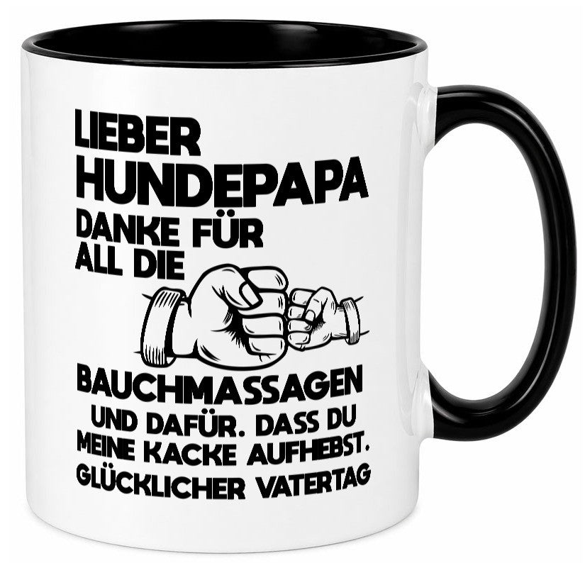Hundepapa, danke Bauchmassagen, Kake aufheben | Vatertag Geschenkidee Familie Tasse