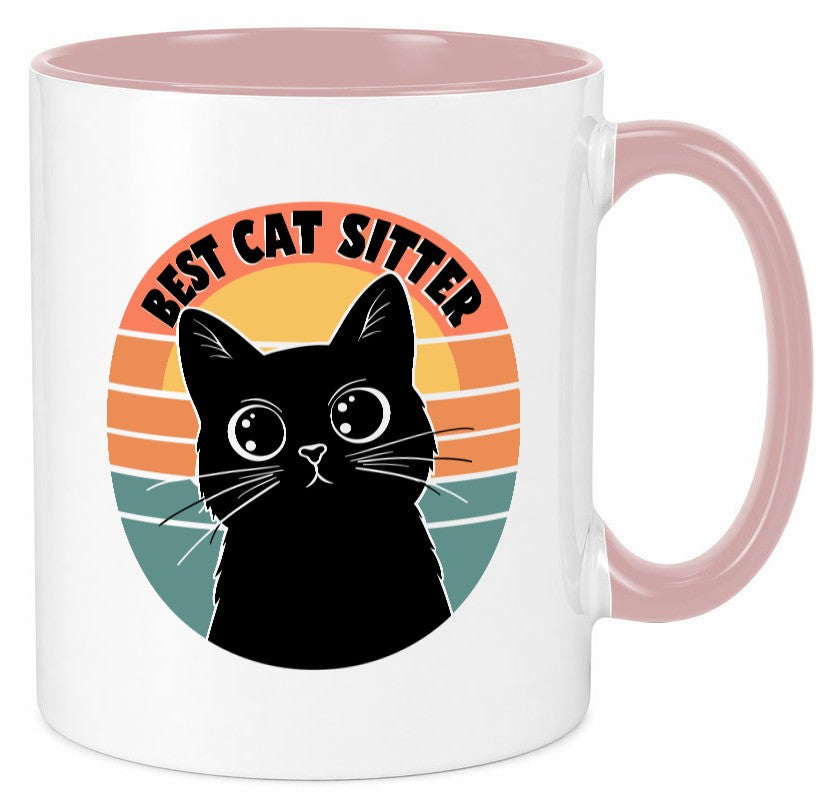 Bets Cat Sitter | Schwarze Katze Katzenliebhaber Geschenk Tierliebhaber Humor Tasse