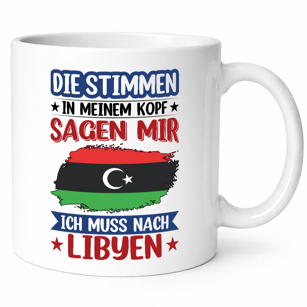 Libyen | Urlaub Stimmen in meinem Kopf Traumland Geschenkidee Humor Tasse