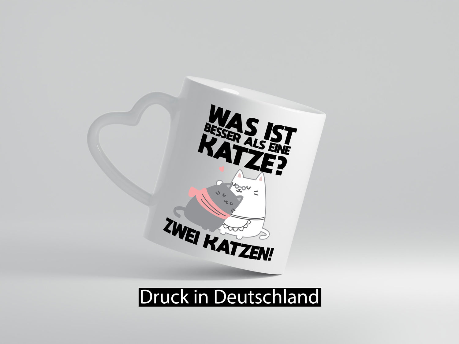 Besser als eine Katze, zwei Katzen | Herzchen Geschenkidee Tierliebhaber Humor