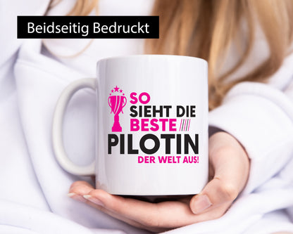 Die Weltbeste Pilotin | Definition Piloten Humor Geschenkidee Tasse