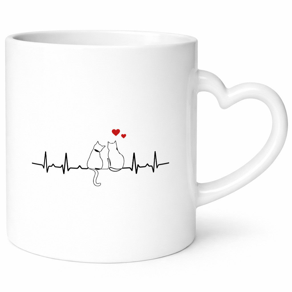 Katze Herzschlag | Motiv Katzenbesitzer Katzen Liebe Geschenk Tierliebhaber