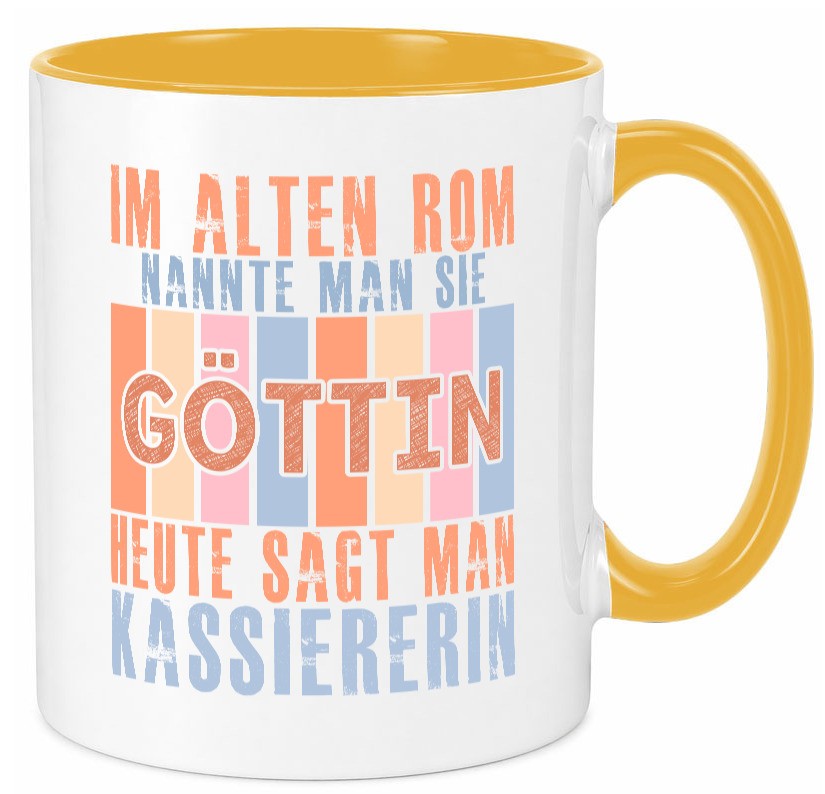 Heute sagt man: Kassiererin Humor Geschenkidee Tasse
