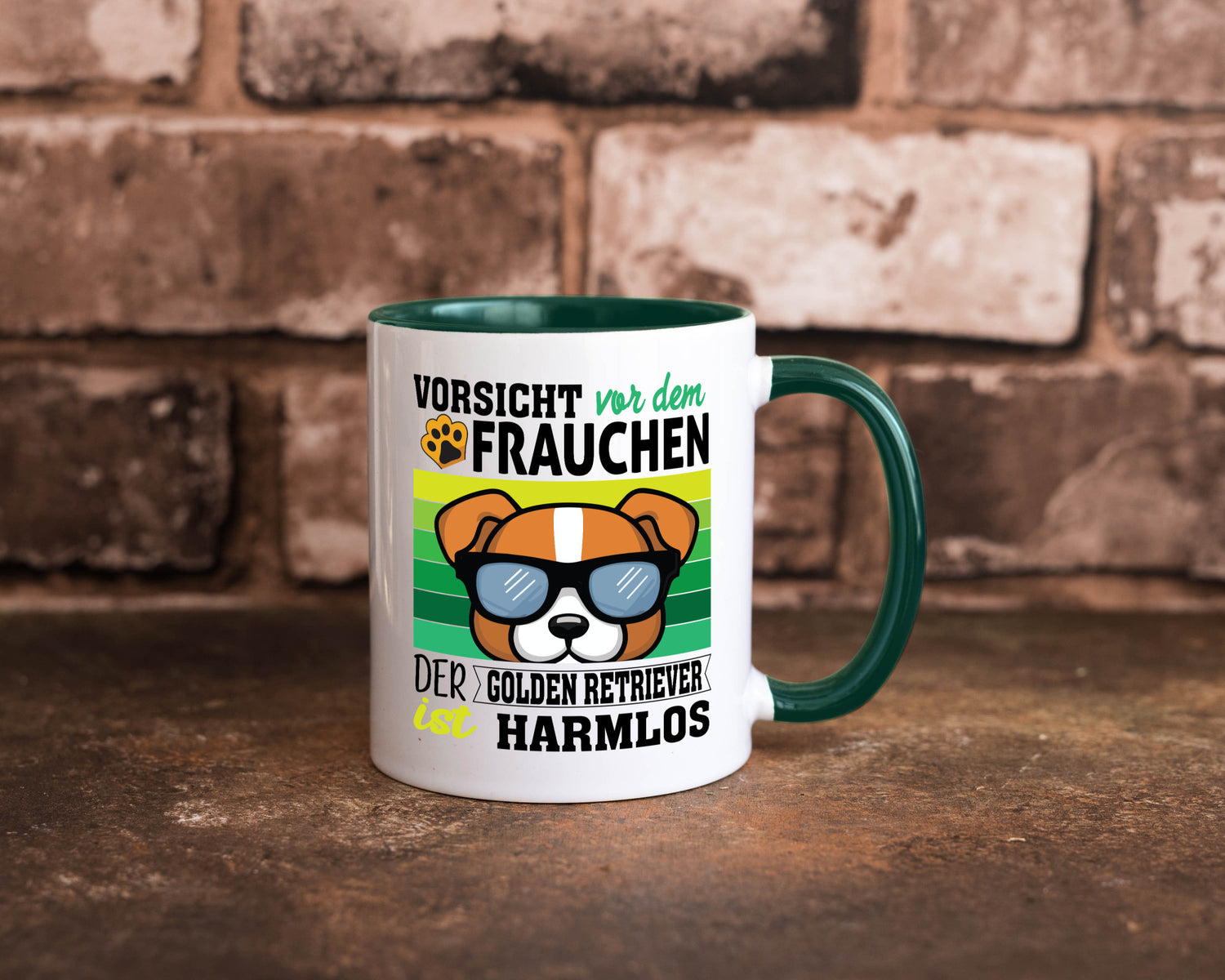 Vorsicht vor dem Frauchen Golden Retriever ist Harmlos lustiger Spruch Geschenk