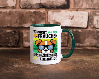 Vorsicht vor dem Frauchen Golden Retriever ist Harmlos lustiger Spruch Geschenk