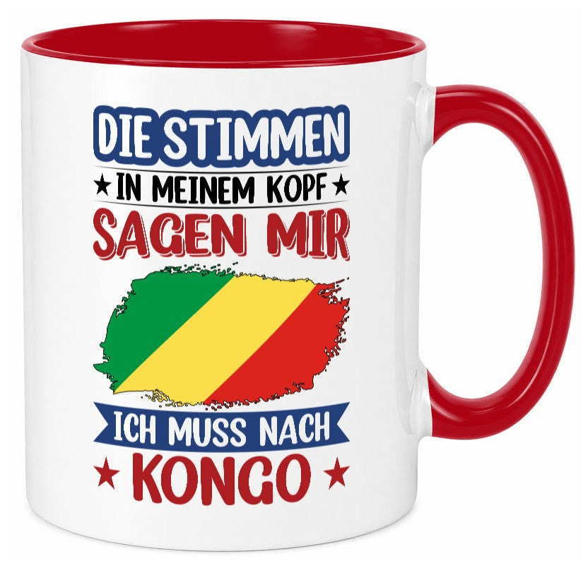 Kongo | Urlaub Stimmen in meinem Kopf Traumland Humor Geschenkidee Tasse