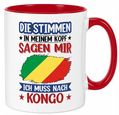 Kongo | Urlaub Stimmen in meinem Kopf Traumland Humor Geschenkidee Tasse