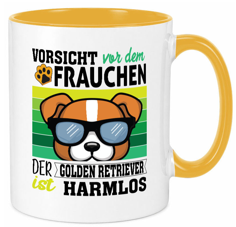 Vorsicht vor dem Frauchen Golden Retriever ist Harmlos lustiger Spruch Geschenk