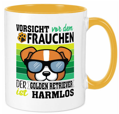 Vorsicht vor dem Frauchen Golden Retriever ist Harmlos lustiger Spruch Geschenk