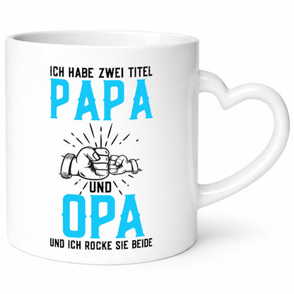 Papa und Opa | zwei Titel Rocke sie Beide Humor Familie Geschenkidee Tasse