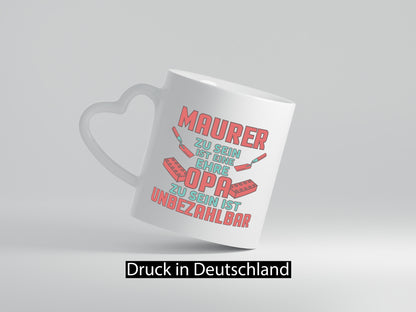 Maurer Ehre, Opa unbezahlbar | Steine Maurerkellen Humor Familie Geschenkidee